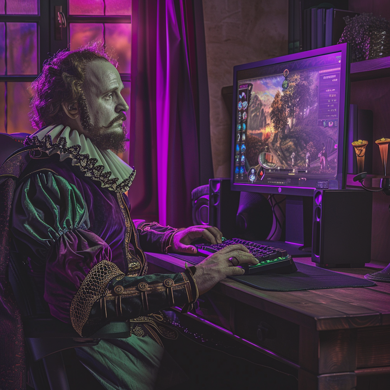 Shakespeare Playing On a Gaming PC